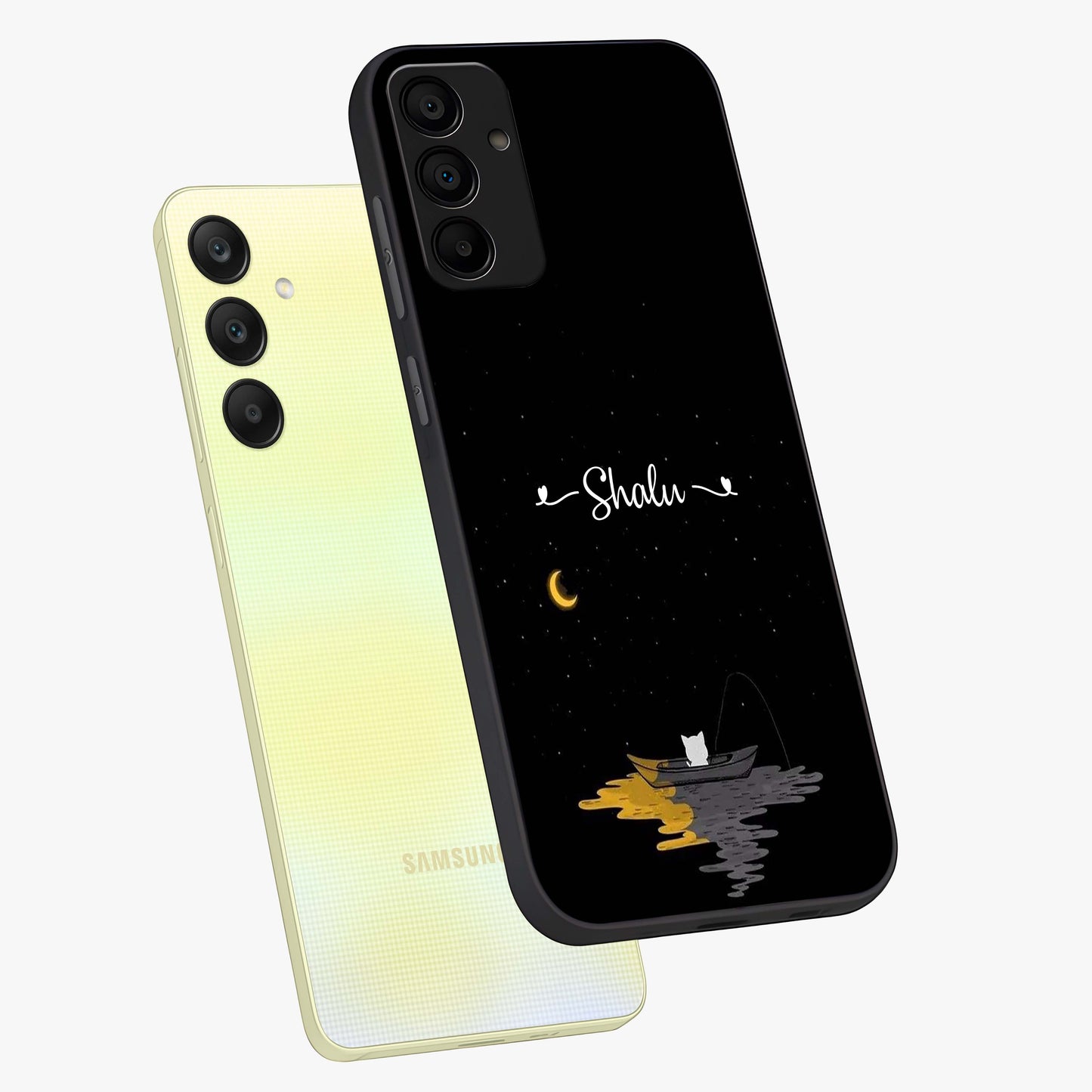 Silent Night Row Glass Case displayed in angled mockup highlighting peaceful evening design with dreamy night aesthetic.