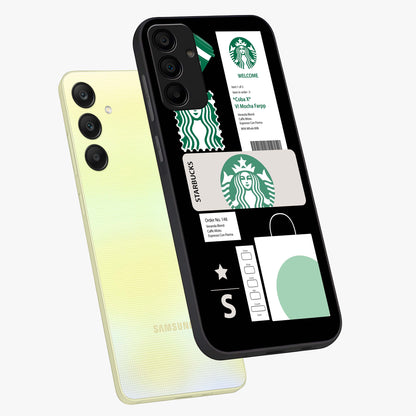 Starbucks Mocha Glass Case displayed in angled mockup highlighting stylish mocha themed design with cozy café aesthetic.