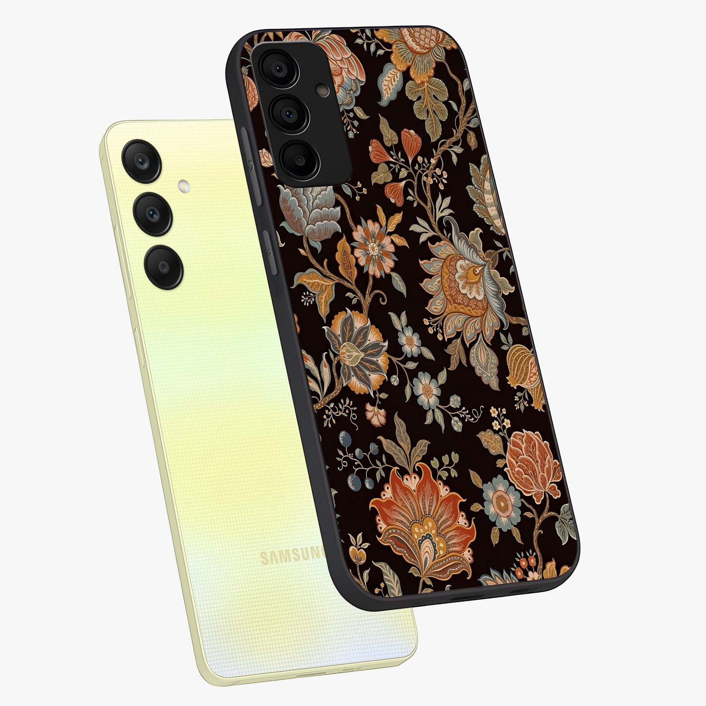 Vintage Floral Dream Glass Case displayed in angled mockup highlighting elegant vintage flower design with soft aesthetic style.