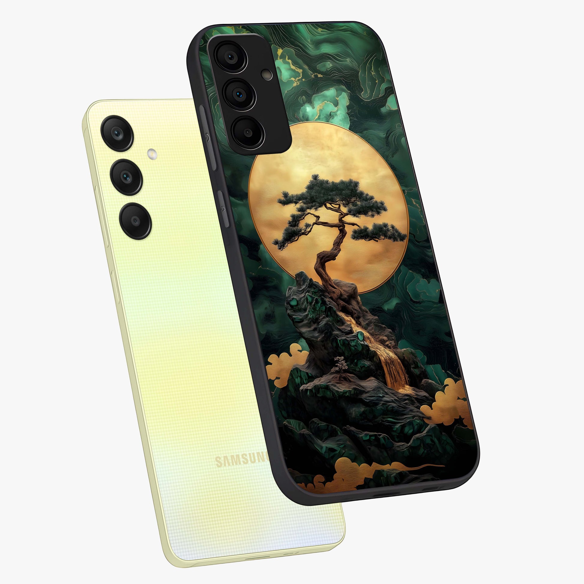 Zen Moon Rise Glass Case displayed in angled mockup highlighting peaceful lunar design with zen aesthetic style.