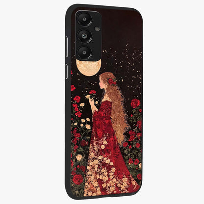 Crimson Dreams Glass Case upright view showcasing dreamy red toned artwork with modern aesthetic style.