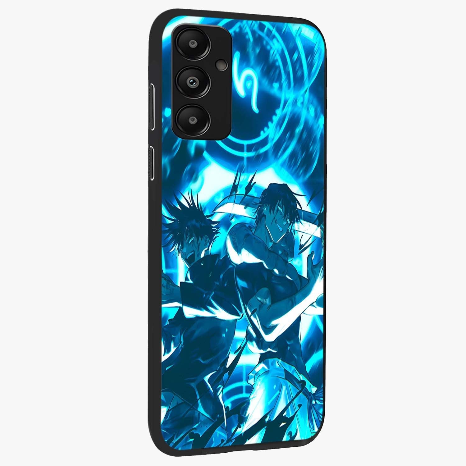Cursed Energy Clash Glass Case upright view showcasing dramatic clash artwork with bold supernatural theme.