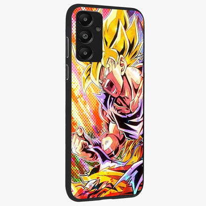 Firing Goku Glass Case upright view showcasing energetic anime artwork with bold warrior theme.