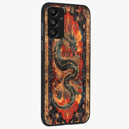 Inferno Dragon Soul Glass Case upright view showcasing intense dragon artwork with fantasy fire theme.