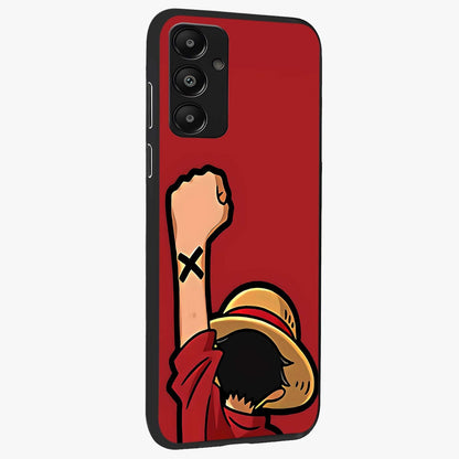 Luffy X Spirit Glass Case upright view showcasing striking anime artwork with adventurous character theme.