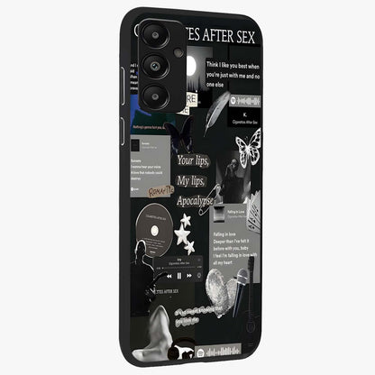 Midnight Love Echo Glass Case upright view showcasing expressive romantic artwork with dreamy midnight theme.