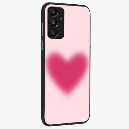 Pink Aura Heart Glass Case upright view showcasing romantic heart artwork with soft pastel theme.