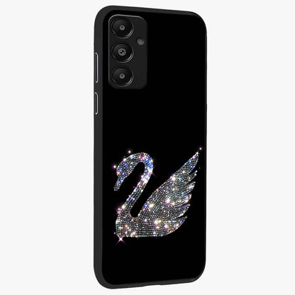 Starlit Swan Grace Glass Case upright view showcasing beautiful swan artwork with peaceful night themed design.