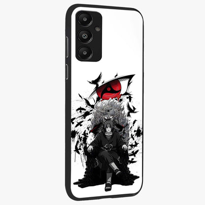 Uchiha Shadow Throne Glass Case upright view showcasing magical underwater galaxy artwork with vibrant cosmic theme.