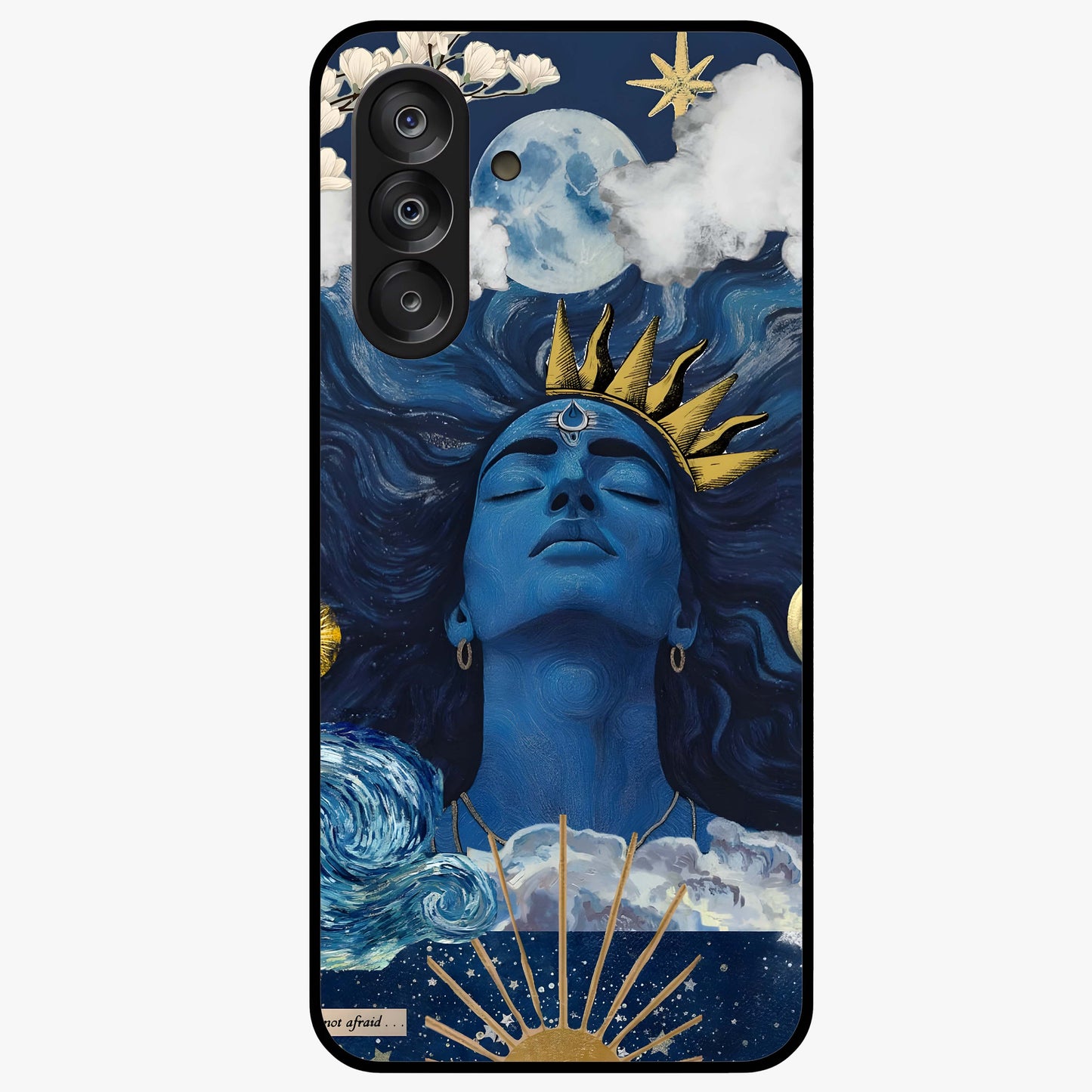 Aesthetic Lord Shiva Glass Case showing flat back view with divine Shiva artwork and glossy glass finish.