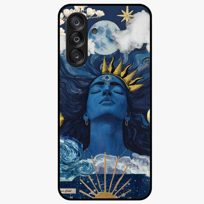 Aesthetic Lord Shiva Glass Case showing flat back view with divine Shiva artwork and glossy glass finish.