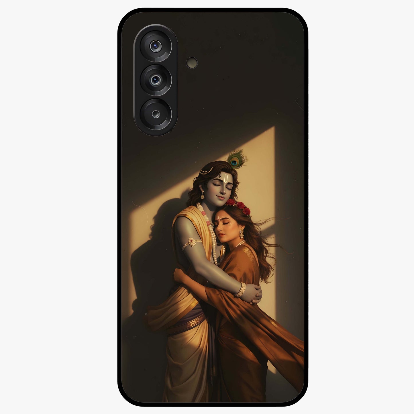 Divine Eternal Love Glass Case showing flat back view with spiritual love themed artwork and glossy glass finish.