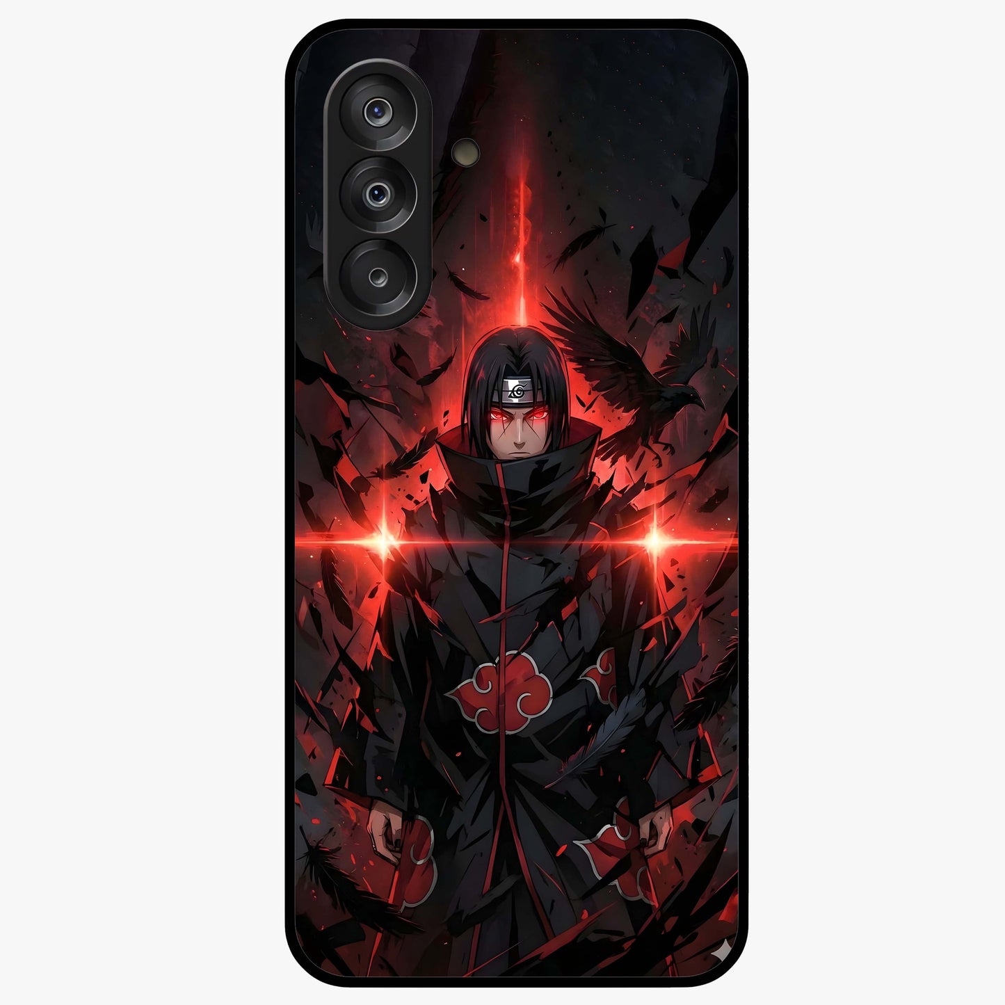 Focus Mode On Glass Case showing flat back view with bold motivational typography design and glossy glass finish.