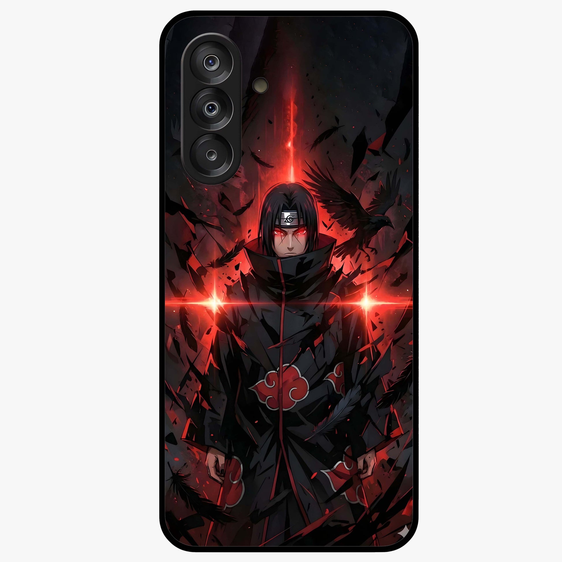 Focus Mode On Glass Case showing flat back view with bold motivational typography design and glossy glass finish.
