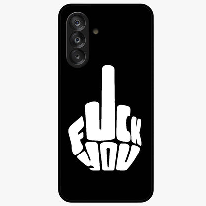 Rebel Mode On Glass Case showing flat back view with bold rebellious typography artwork and glossy glass finish.