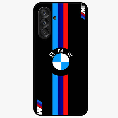 Turbo BMW Beast Glass Case showing flat back view with high performance sports car artwork and glossy glass finish.