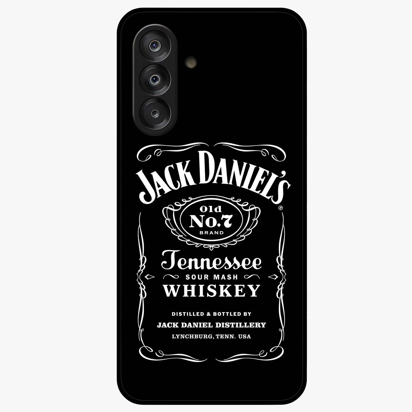 Vintage Whiskey Heritage Glass Case showing flat back view with classic whiskey inspired artwork and glossy glass finish.