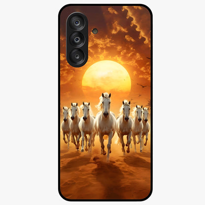 Wild Sunset Majesty Glass Case showing flat back view with majestic sunset landscape artwork and glossy glass finish.