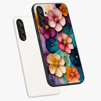 Artlyn Grace Flower Pattern Glass Case displayed in angled mockup highlighting delicate flower pattern design and smooth glass surface.