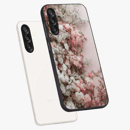 Blush Blossom Cloud Glass Case displayed in angled mockup highlighting soft cloud and blossom design with pastel aesthetic.