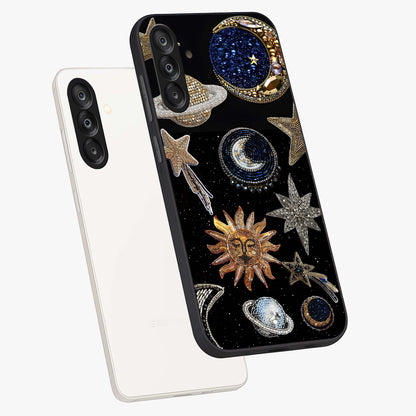 Celestial Gem Constellations Glass Case displayed in angled mockup highlighting gemstone inspired constellation design.