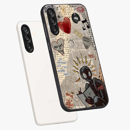 City Dream Sketch Glass Case displayed in angled mockup highlighting minimal city illustration with aesthetic sketch style.
