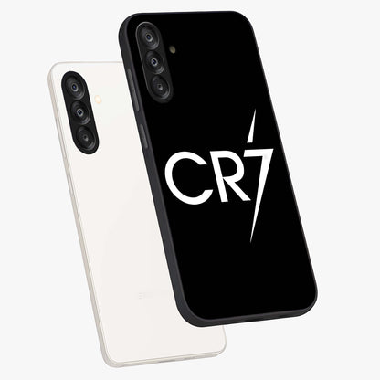 Cr7 Elite Strike Glass Case displayed in angled mockup highlighting powerful sports graphic with bold athletic theme.