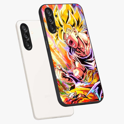 Firing Goku Glass Case displayed in angled mockup highlighting dynamic anime character design with action aesthetic.