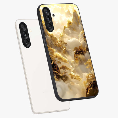 Gates Of Illumination Glass Case displayed in angled mockup highlighting radiant portal inspired design with fantasy aesthetic.