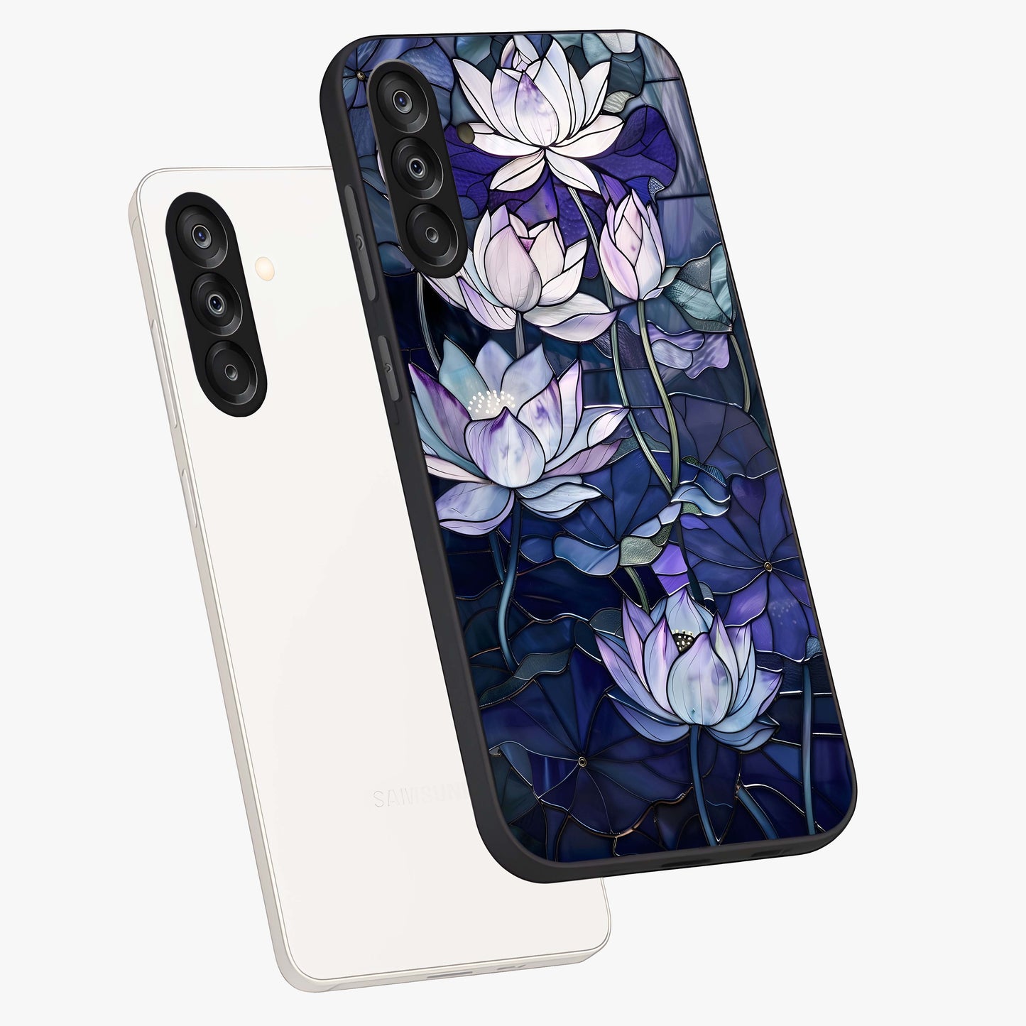 Gloss Petal Rush Glass Case displayed in angled mockup highlighting vibrant petal design with elegant floral aesthetic.