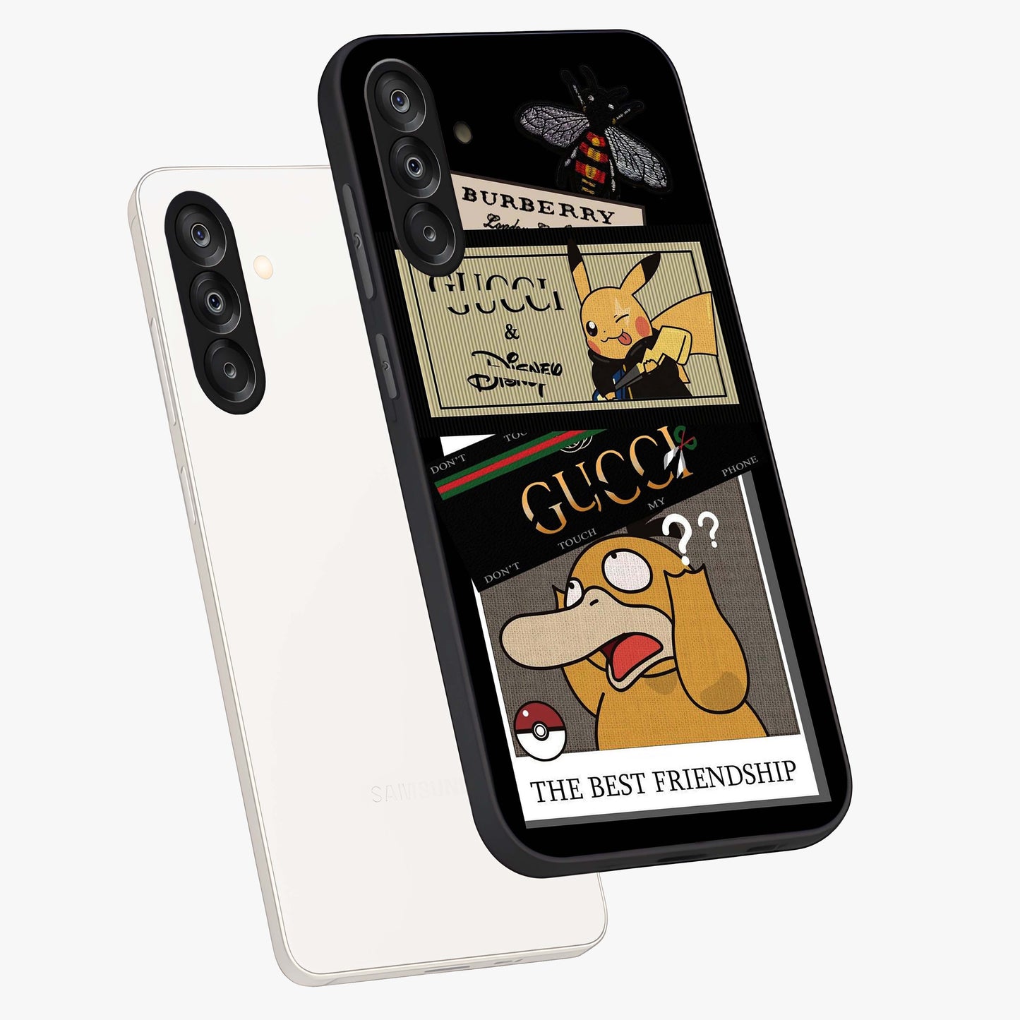 Gucci Play Mashup Glass Case displayed in angled mockup highlighting stylish fashion mashup design with bold aesthetic.