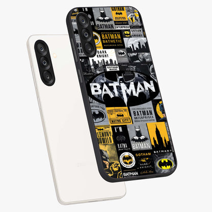 Knight Gotham Rise Glass Case displayed in angled mockup highlighting powerful knight silhouette design with dramatic aesthetic.