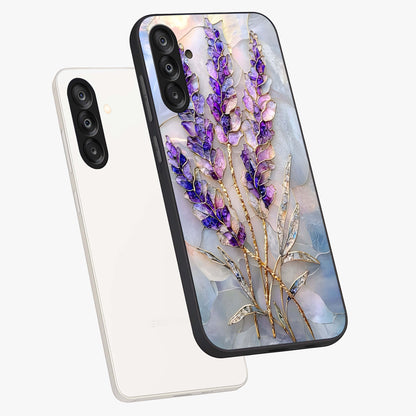 Lavender Dream Glow Glass Case displayed in angled mockup highlighting dreamy purple glow design with soft artistic style.