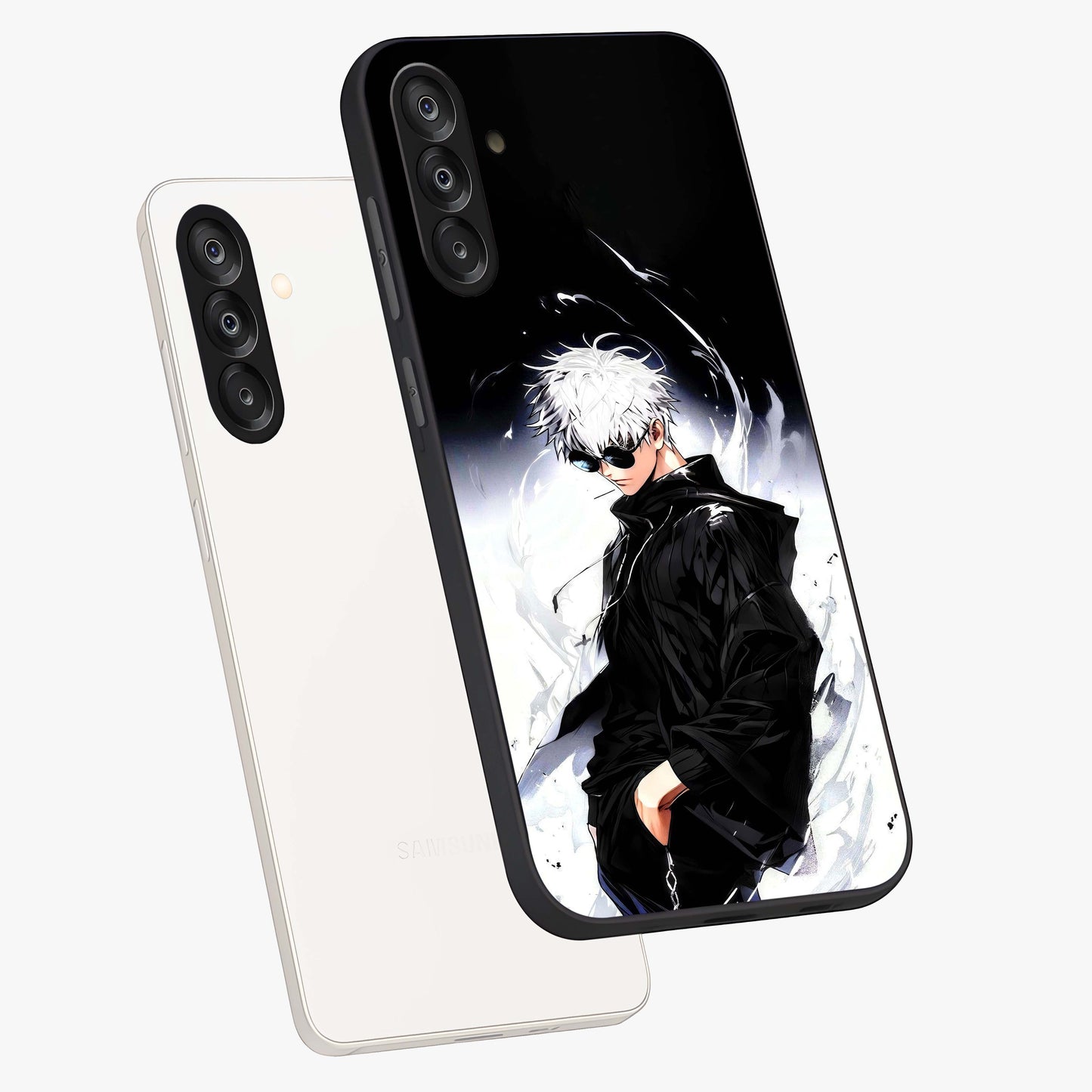 Limitless Shadow King Glass Case displayed in angled mockup highlighting dramatic dark hero design with intense aesthetic.