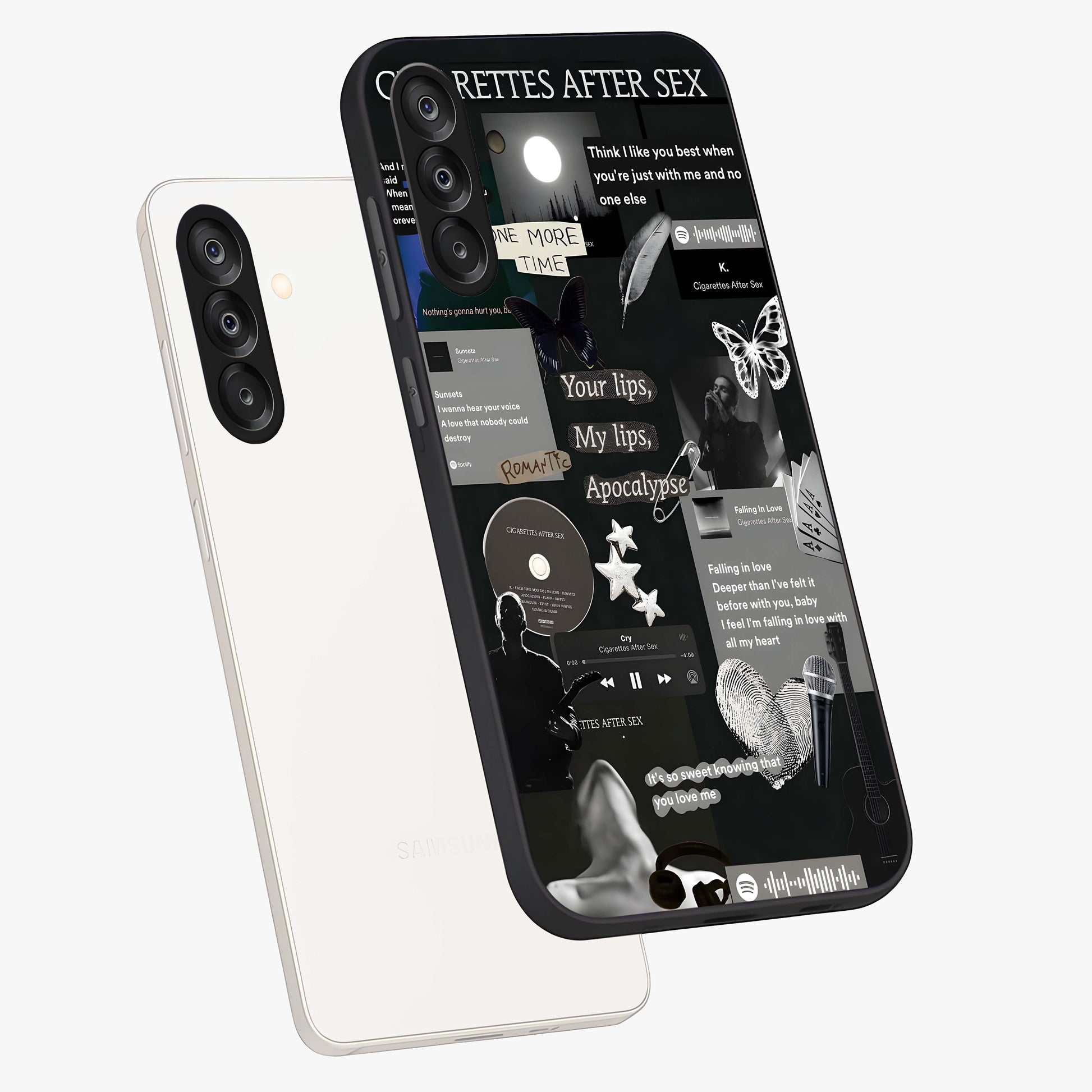 Midnight Love Echo Glass Case displayed in angled mockup highlighting elegant love inspired design with deep aesthetic style.