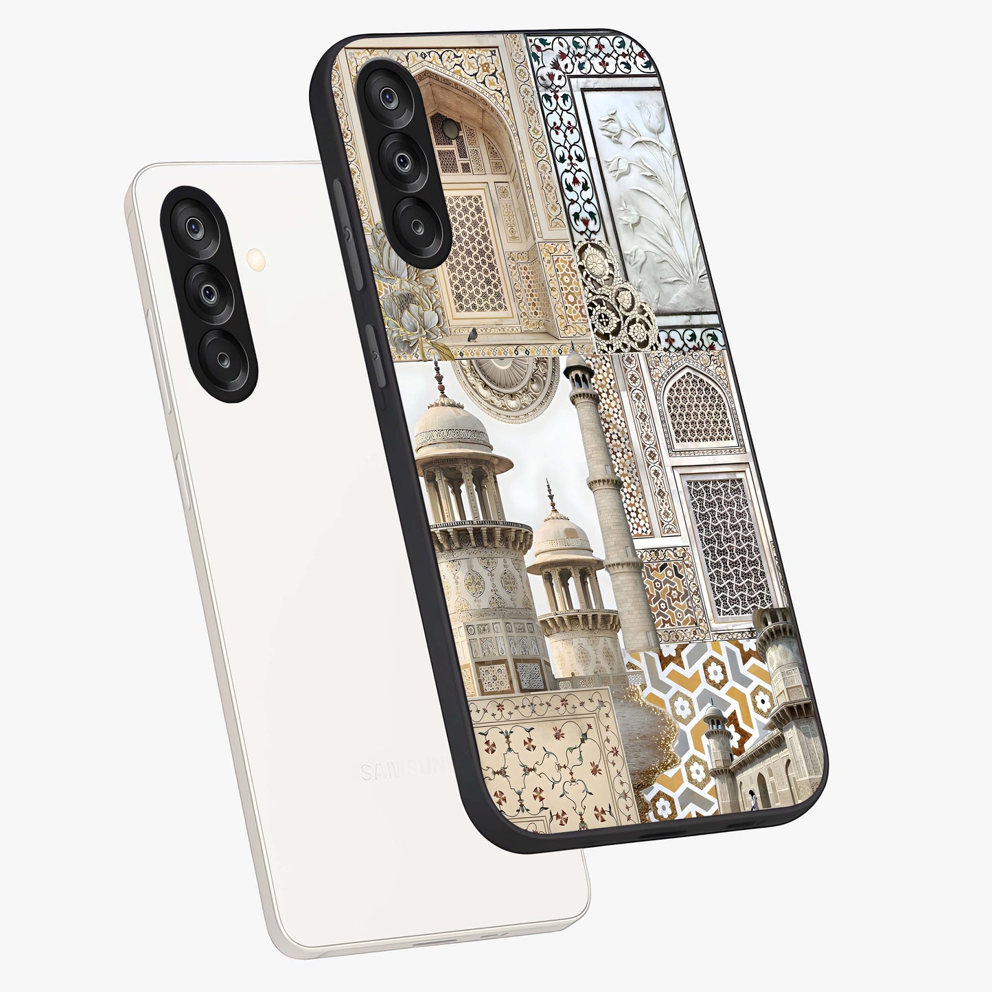 Mughal Marble Legacy Glass Case displayed in angled mockup highlighting elegant heritage marble artwork with royal aesthetic.