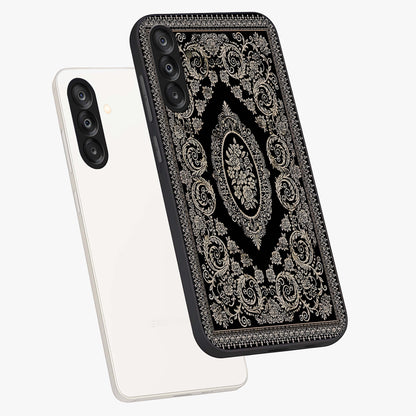 Noir Bloom Elegance Glass Case displayed in angled mockup highlighting refined flower design with stylish noir aesthetic.