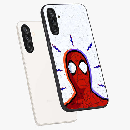 Omg Spiderman Glass Case displayed in angled mockup highlighting dynamic hero illustration with action comic aesthetic.