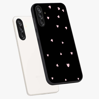 Pink Love Drops Glass Case displayed in angled mockup highlighting cute love drop design with vibrant pink aesthetic.
