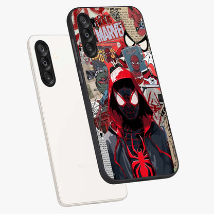 Spider Collage Street Glass Case displayed in angled mockup highlighting dynamic street style collage design with comic aesthetic.