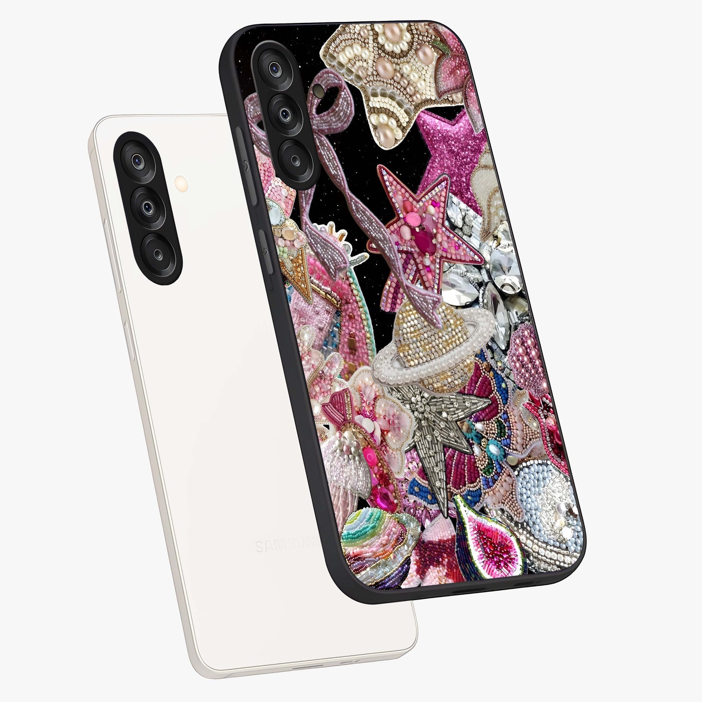 Starlit Jewel Dream Glass Case displayed in angled mockup highlighting glowing celestial jewel design with dreamy aesthetic.