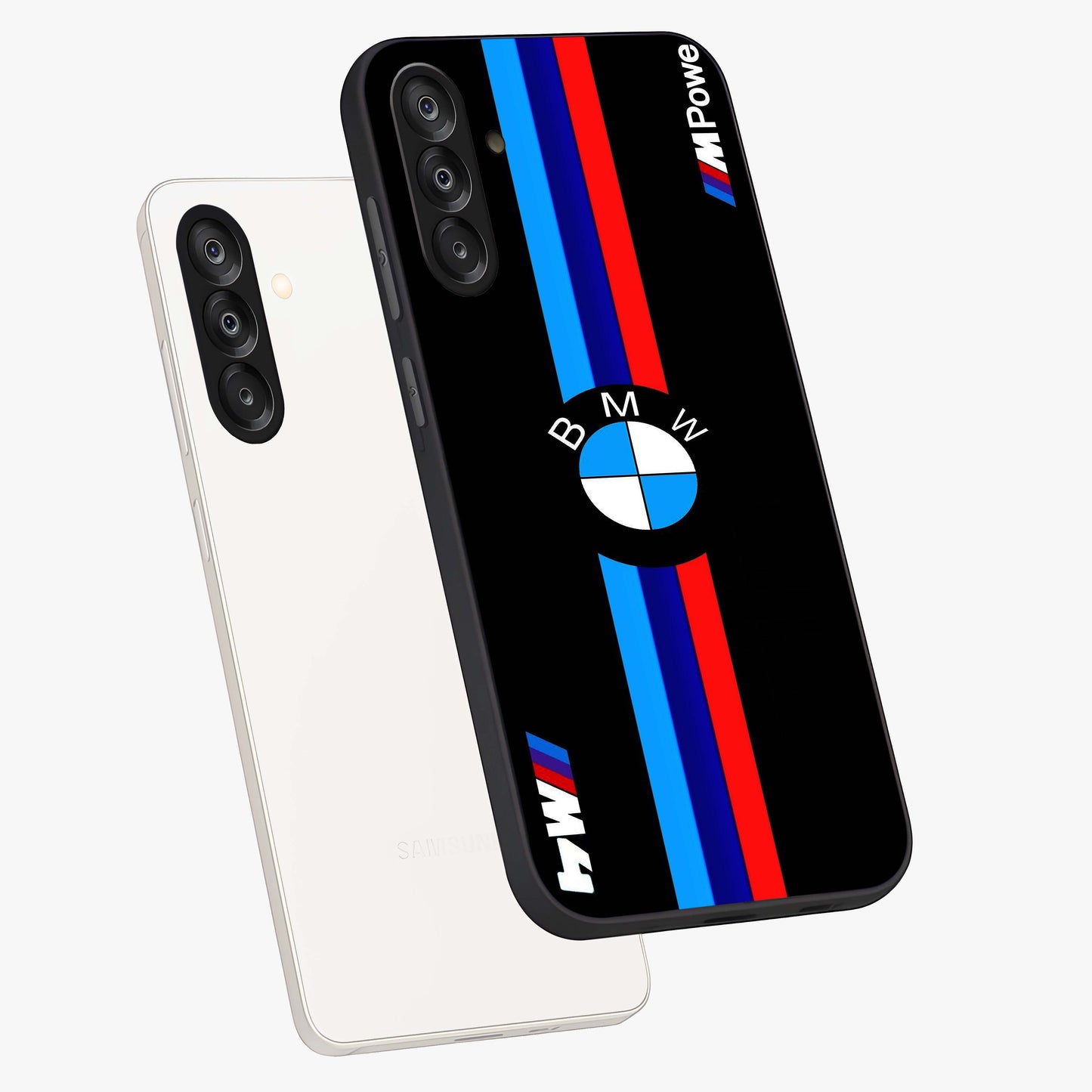 Turbo BMW Beast Glass Case displayed in angled mockup highlighting sleek racing car design with bold automotive aesthetic.