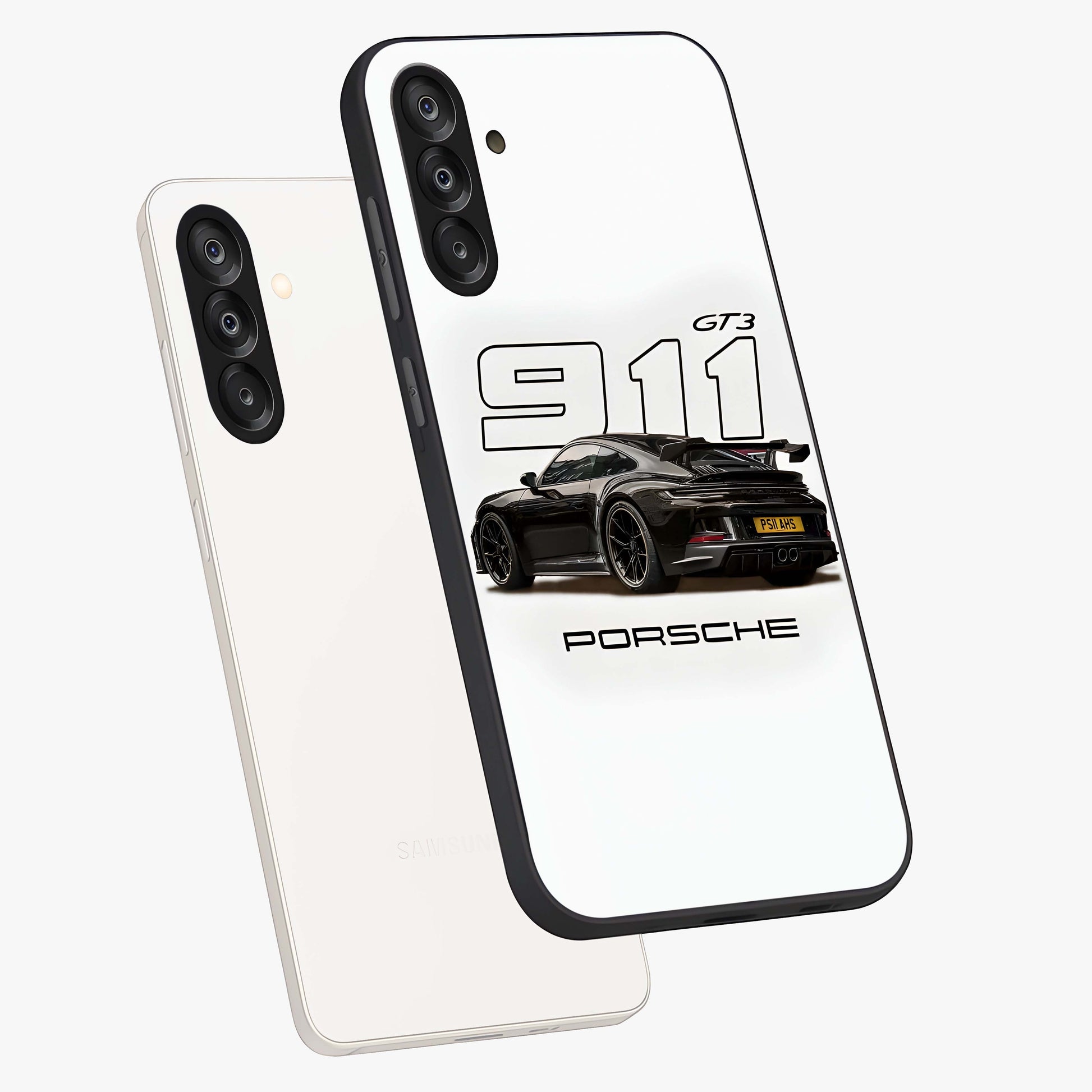 Turbo Legacy Icon Glass Case displayed in angled mockup highlighting dynamic automotive design with performance aesthetic.