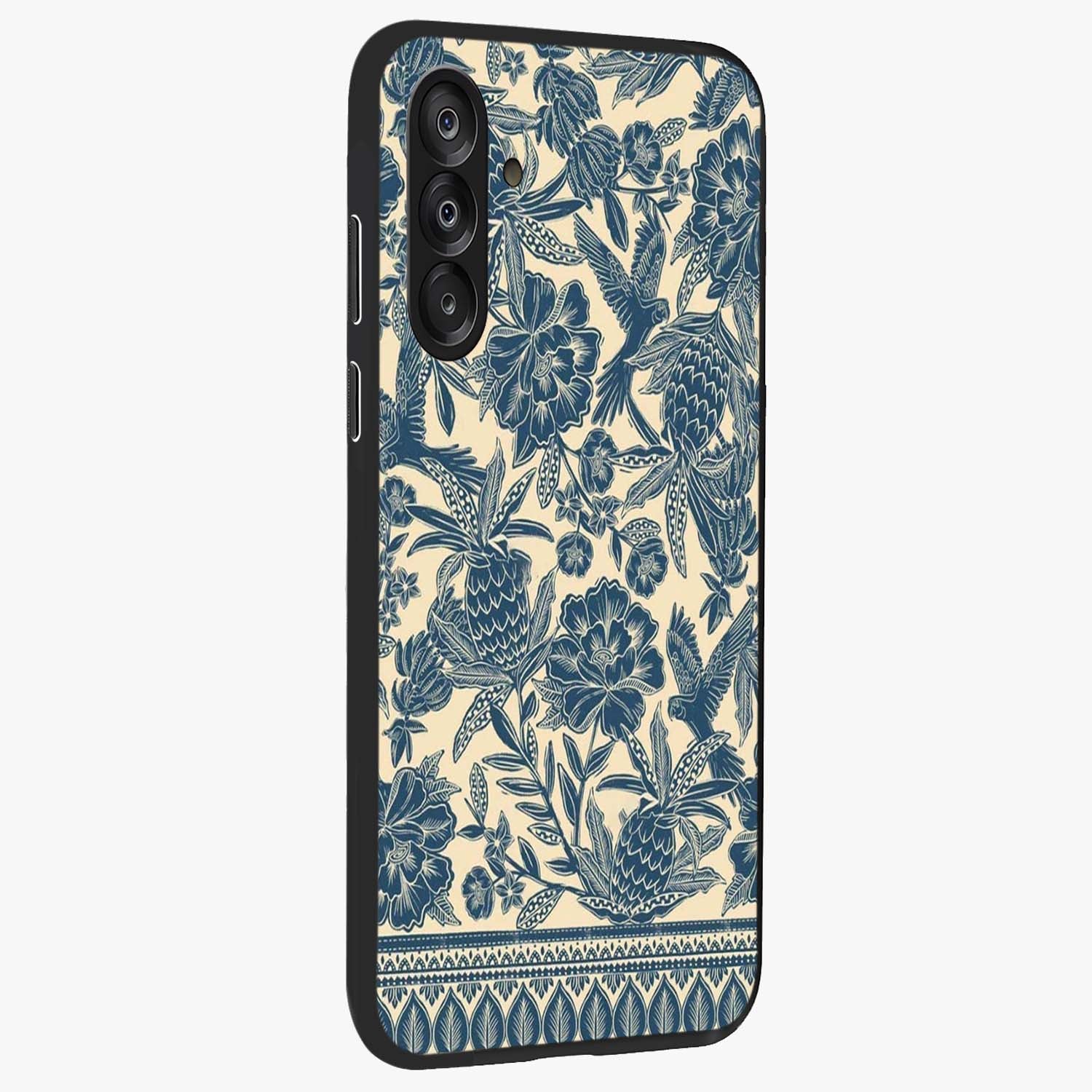 Heirloom Wild Bloom Glass Case upright view showcasing delicate wildflower artwork with timeless floral theme.