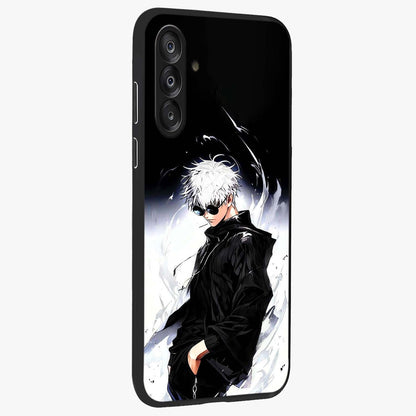 Limitless Shadow King Glass Case upright view showcasing bold shadow warrior artwork with epic fantasy theme.