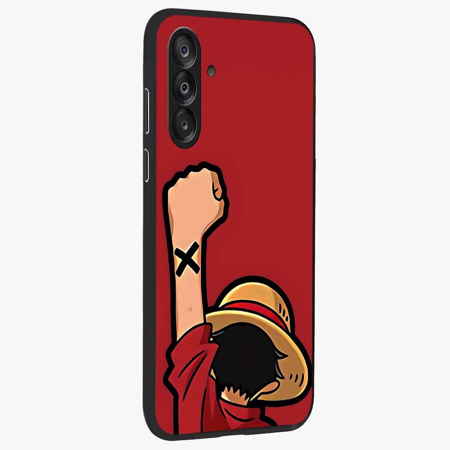 Luffy X Spirit Glass Case upright view showcasing striking anime artwork with adventurous character theme.