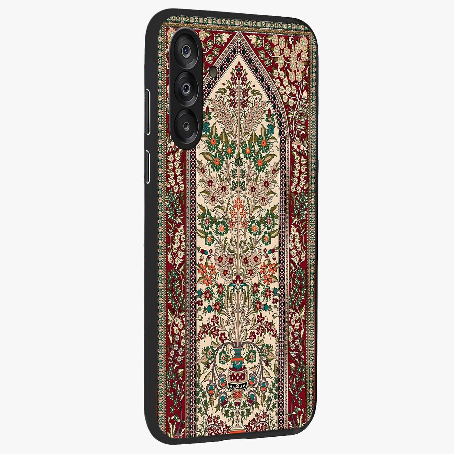 Persian Inspired Glass Case upright view showcasing decorative Persian artwork with rich heritage theme.