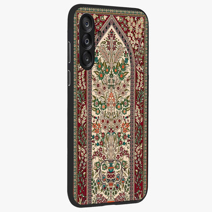 Persian Inspired Glass Case upright view showcasing decorative Persian artwork with rich heritage theme.