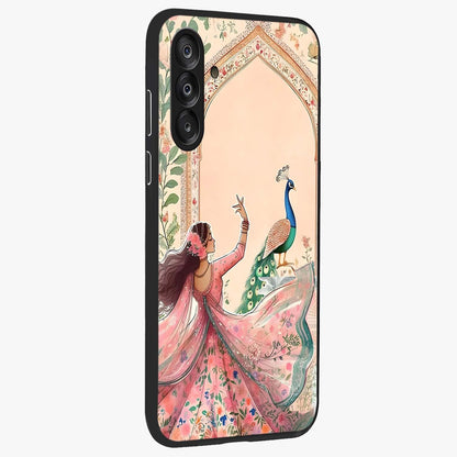 Royal Grace Muse Glass Case upright view showcasing stylish artistic artwork with sophisticated royal theme.