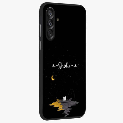 Silent Night Row Glass Case upright view showcasing tranquil night artwork with serene landscape theme.